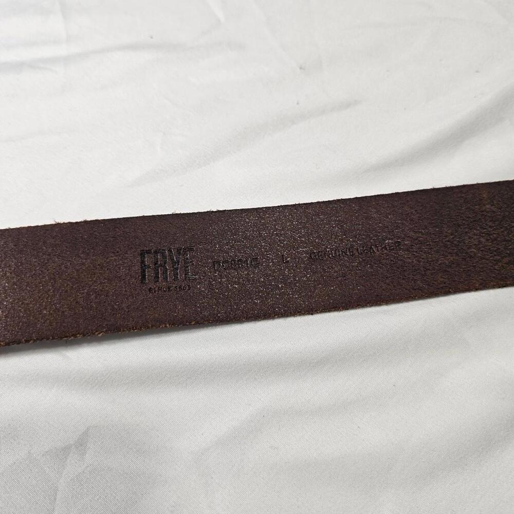 FRYE Women's Distressed Leather Belt & Antiqued Buckle Brown Size L - Picture 5 of 7